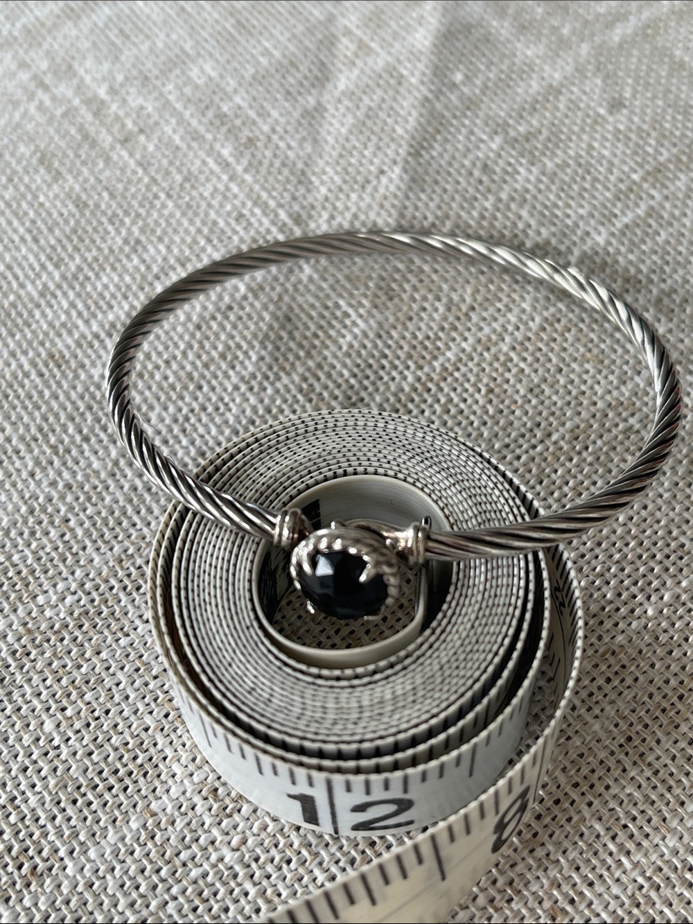 David Yurman Silver Cable Petite Chatelaine Bracelet with Black Onyx Accent - Picture 8 of 10